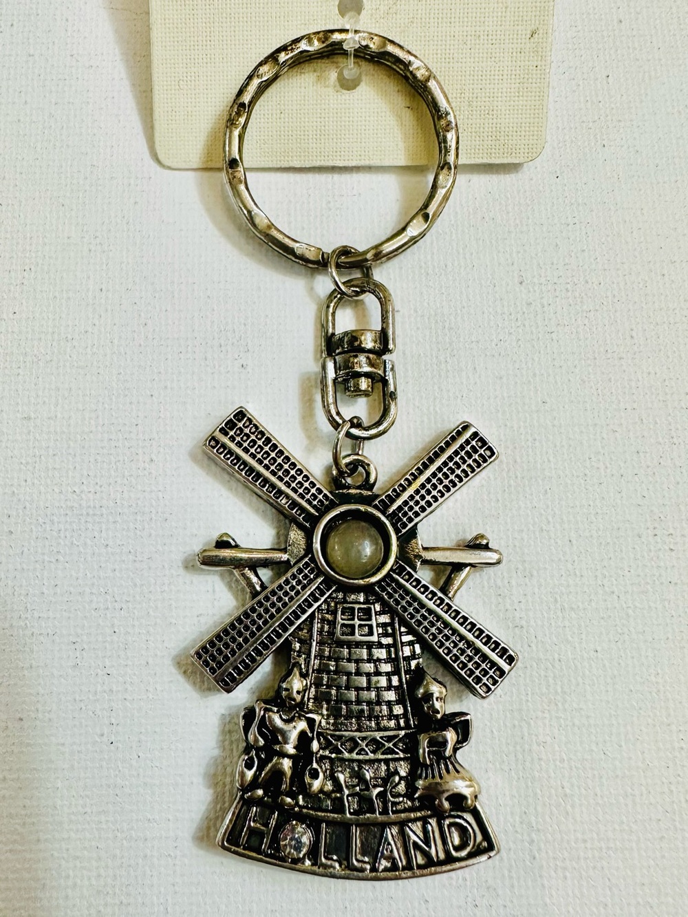 NWT I-Am Holland Windmill Silver Tone Souvenir Keychain